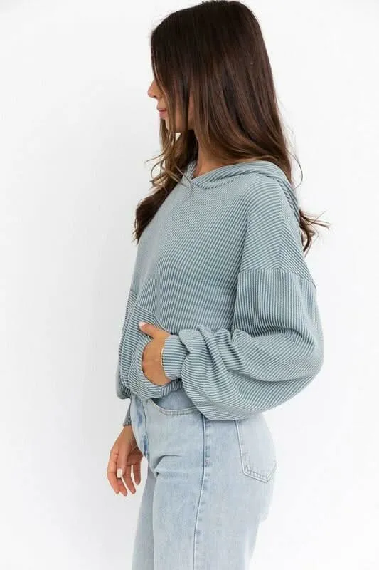 Basic Mode Dusty Blue Hoodie sold by Boho Pink product image thumbnail 4