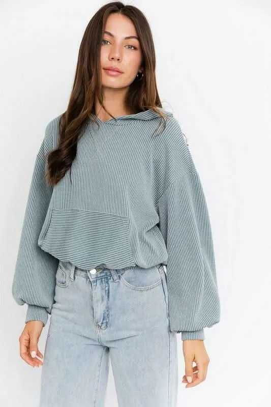 Basic Mode Dusty Blue Hoodie sold by Boho Pink