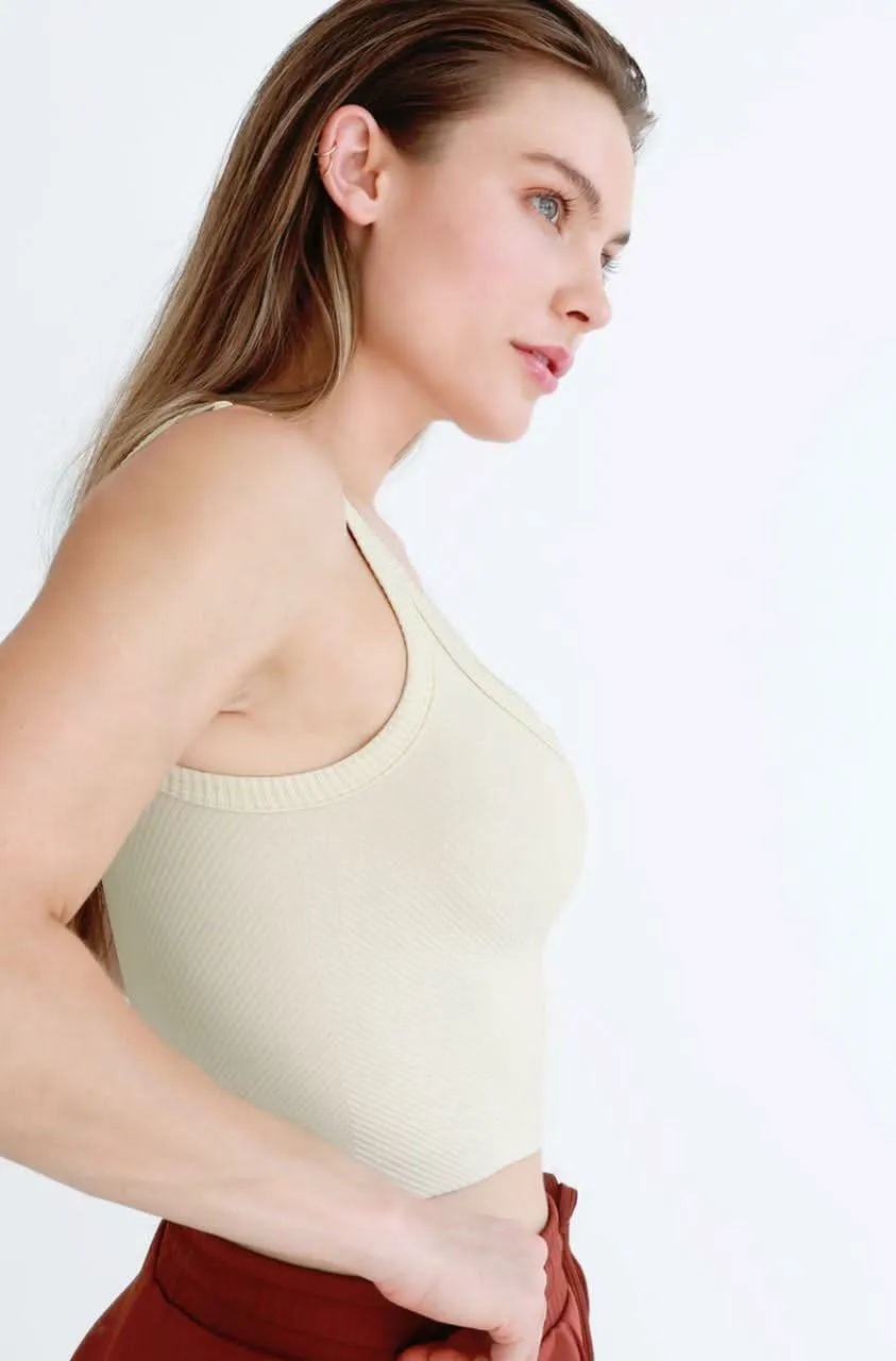 NIKIBIKI Vanilla Cropped Chevron Tank sold by Boho Pink product image thumbnail 2