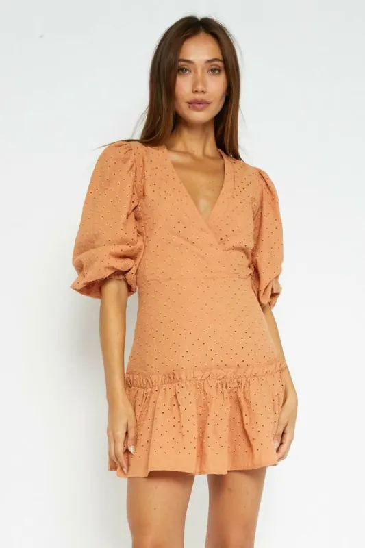 Loretta Aragon Eyelet Mini Dress sold by Boho Pink
