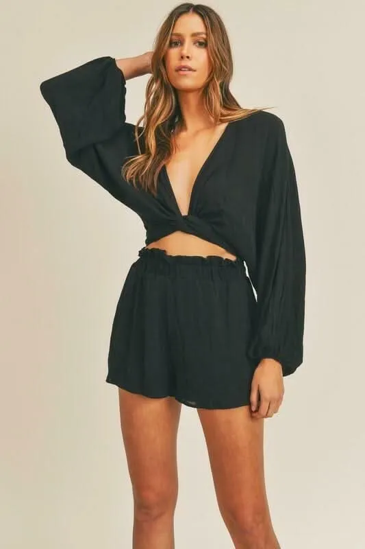 Only You Black Two-Piece Romper sold by Boho Pink