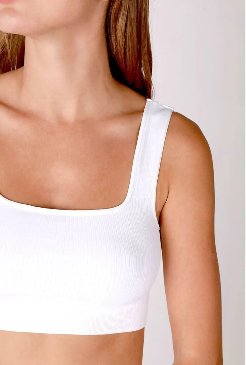 NIKIBIKI White Cropped Ribbed Tank sold by Boho Pink product image thumbnail 3
