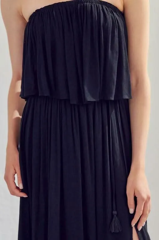 Monaco Black Strapless Maxi Dress sold by Boho Pink product image thumbnail 4