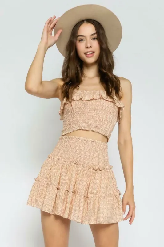 Take Me With You Khaki and Pink Print Two-Piece Dress sold by Boho Pink