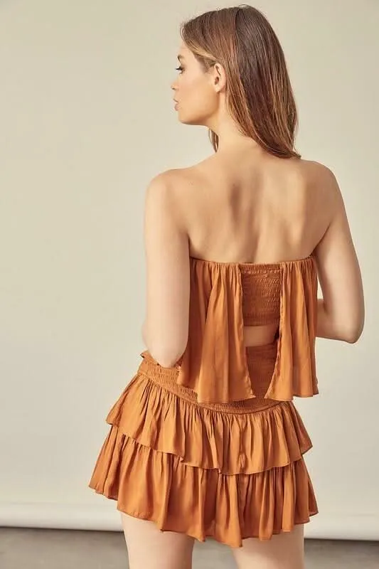 Monaco Caramel Strapless Romper sold by Boho Pink product image thumbnail 3