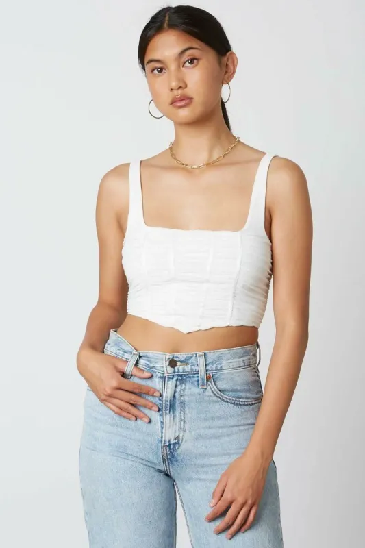Raya White Tank Crop Top sold by Boho Pink