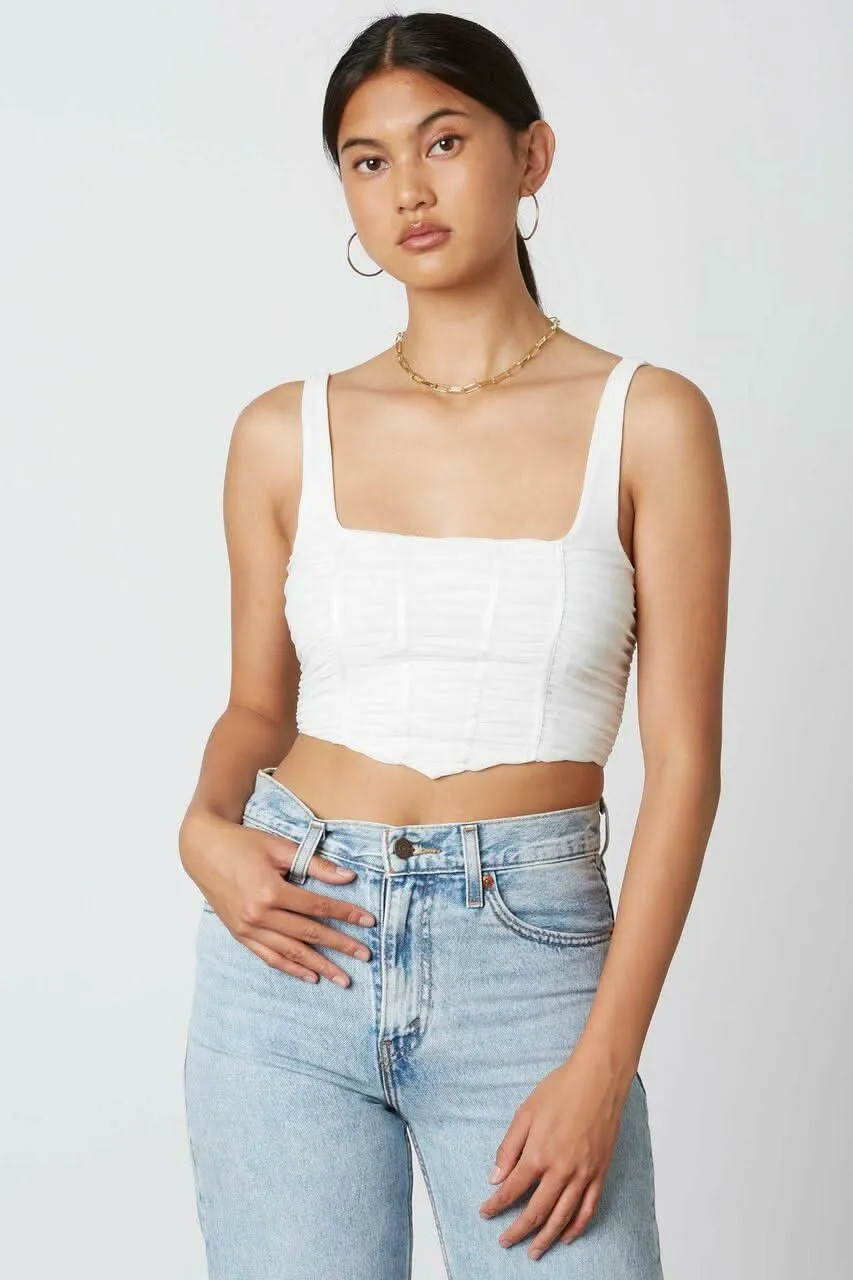 Raya White Tank Crop Top sold by Boho Pink