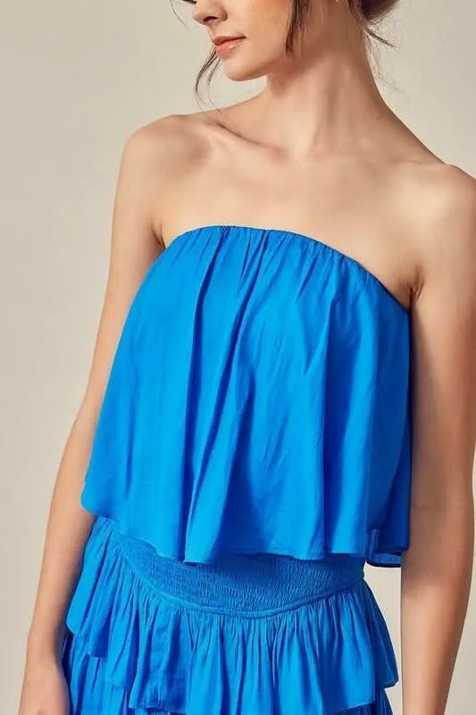 Monaco Paradise Blue Strapless Romper sold by Boho Pink product image thumbnail 5
