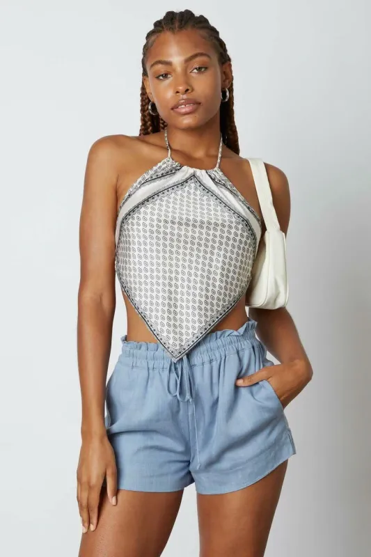 Everyday Slate Blue Smocked Waist Shorts sold by Boho Pink