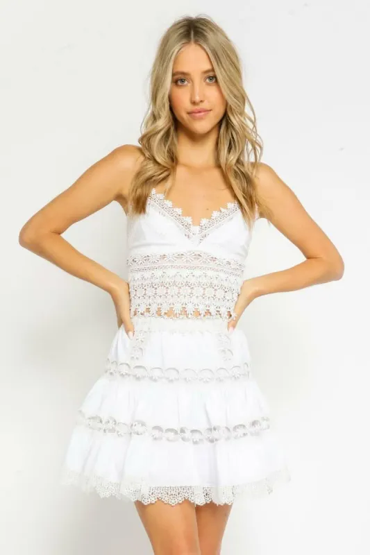 Eliza White Crochet Crop Top sold by Boho Pink