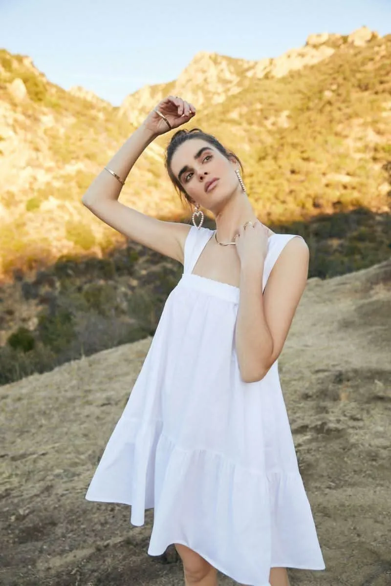 Summer Breeze White Tie-Strap Swing Dress sold by Boho Pink product image thumbnail 4