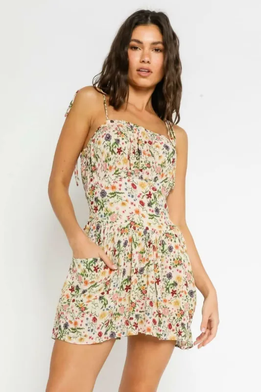 Riley Poppy Fields Floral Print Mini Dress made by Olivaceous
