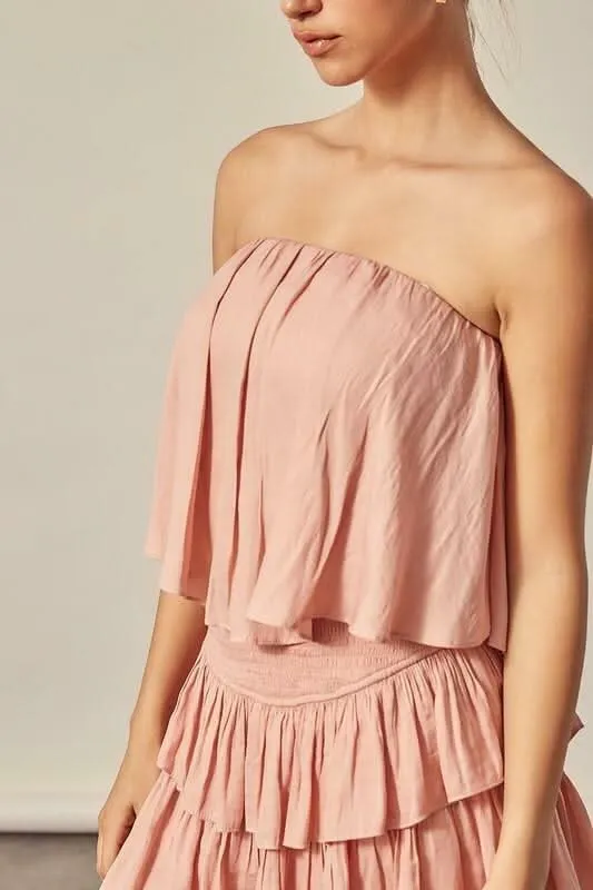 Monaco Powder Rose Strapless Romper sold by Boho Pink product image thumbnail 5