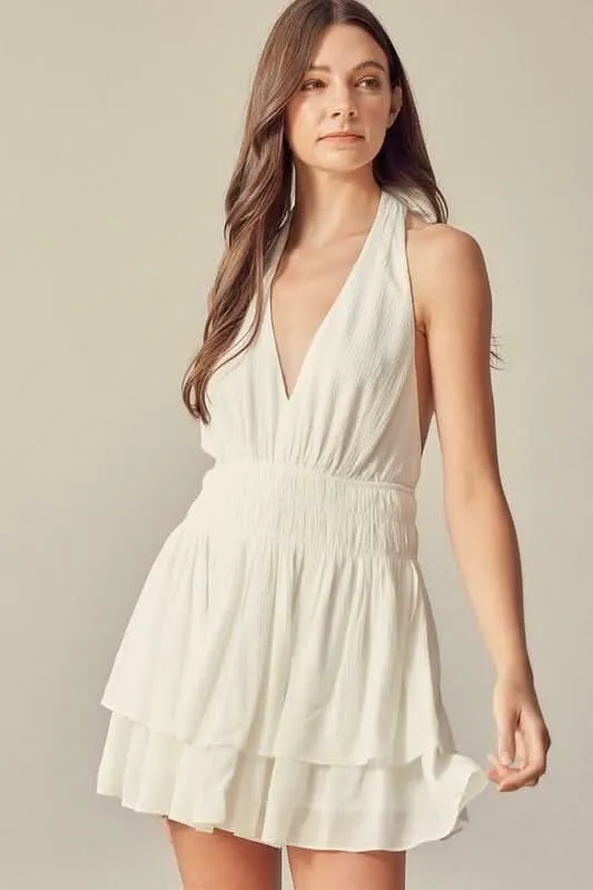 Tracie White Halter Romper sold by Boho Pink