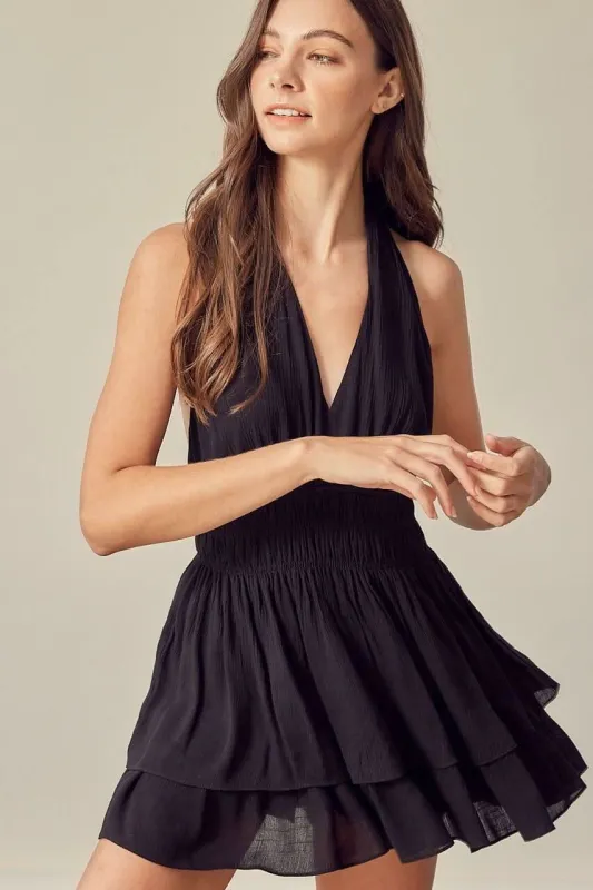 Tracie Black Halter Romper sold by Boho Pink