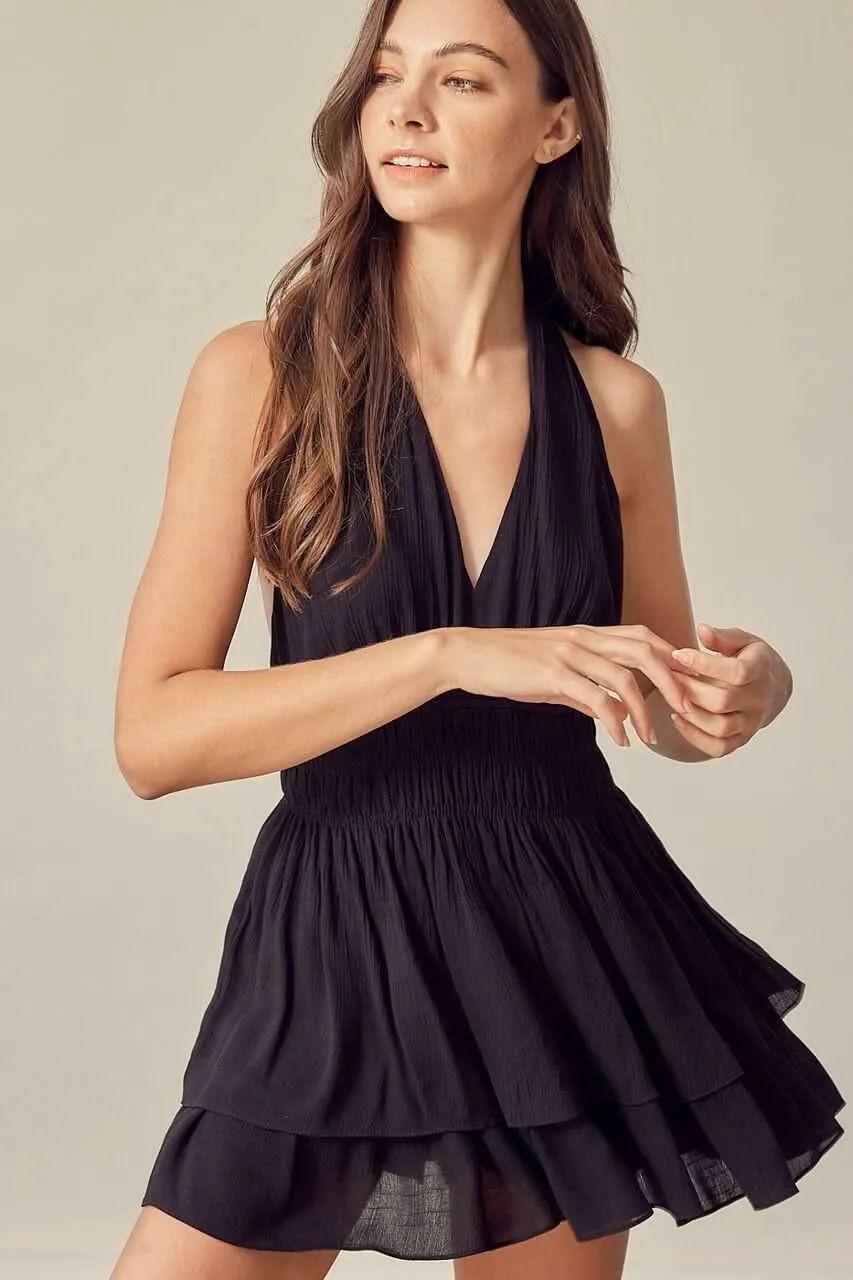 Tracie Black Halter Romper sold by Boho Pink