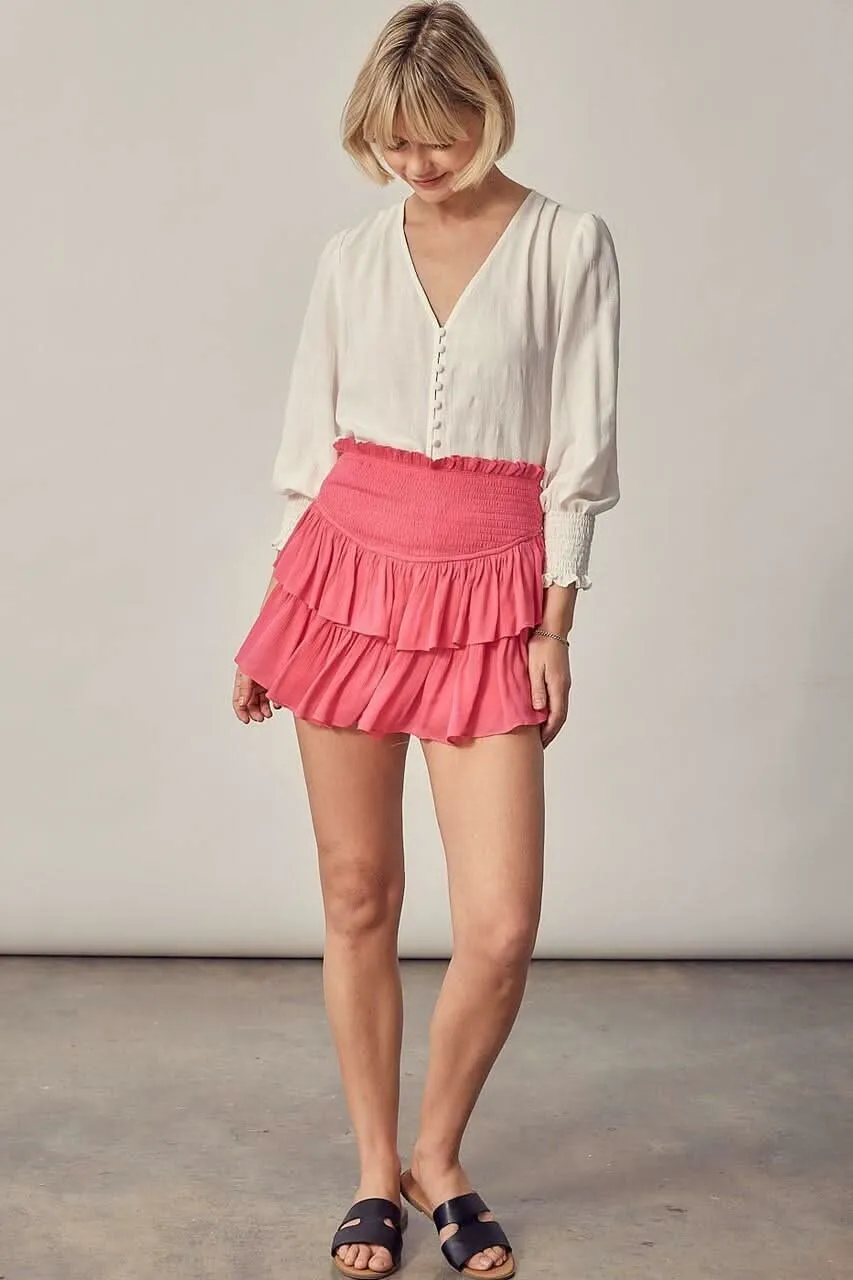 Moonlight Hot Pink Ruffled Mini Skirt sold by Boho Pink product image thumbnail 2