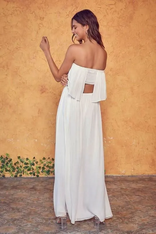 Monaco White Strapless Maxi Dress sold by Boho Pink product image thumbnail 4
