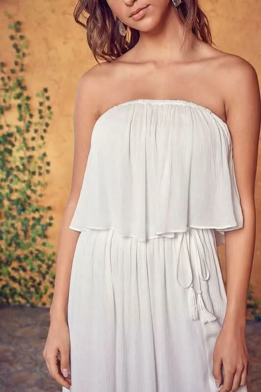Monaco White Strapless Maxi Dress sold by Boho Pink product image thumbnail 5