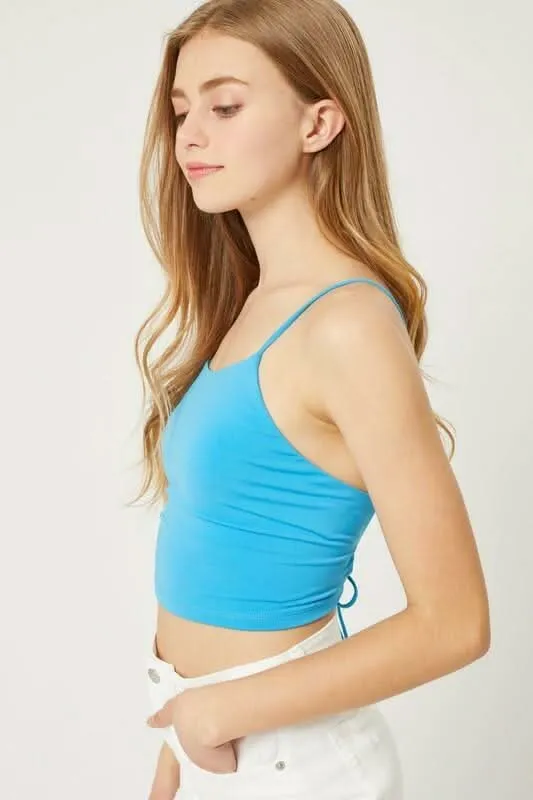 Antonia Turquoise Blue Backless Cami Crop Top sold by Boho Pink product image thumbnail 2