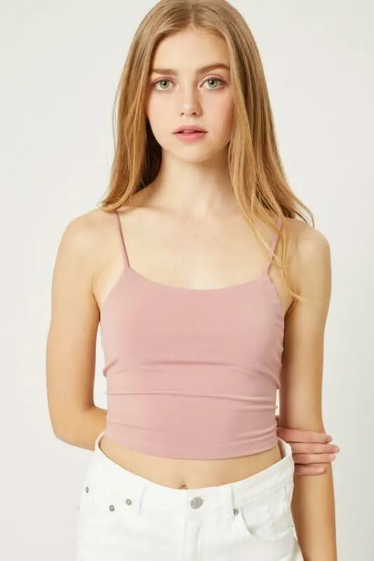 Antonia Mauve Pink Backless Cami Crop Top made by Love Tree