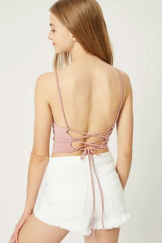 Antonia Mauve Pink Backless Cami Crop Top sold by Boho Pink product image thumbnail 3