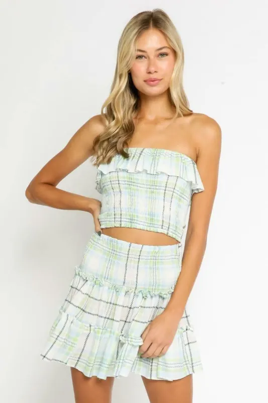 Take Me With You Green Plaid Two-Piece Dress sold by Boho Pink