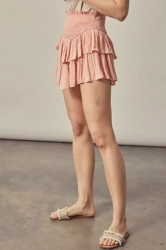 Monaco Coral Cloud Ruffled Skort sold by Boho Pink product image thumbnail 5