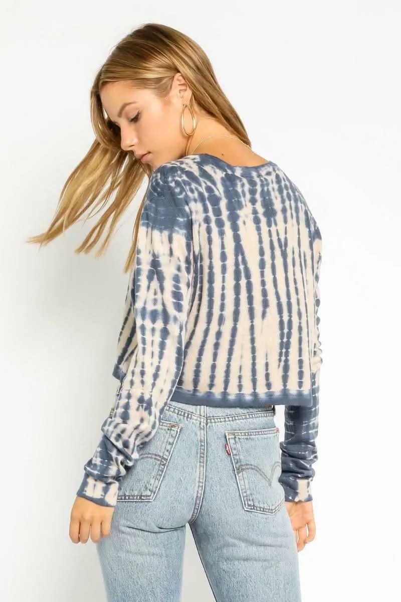 Manny Nude and Navy Tie-Dye Sweater Top sold by Boho Pink product image thumbnail 2