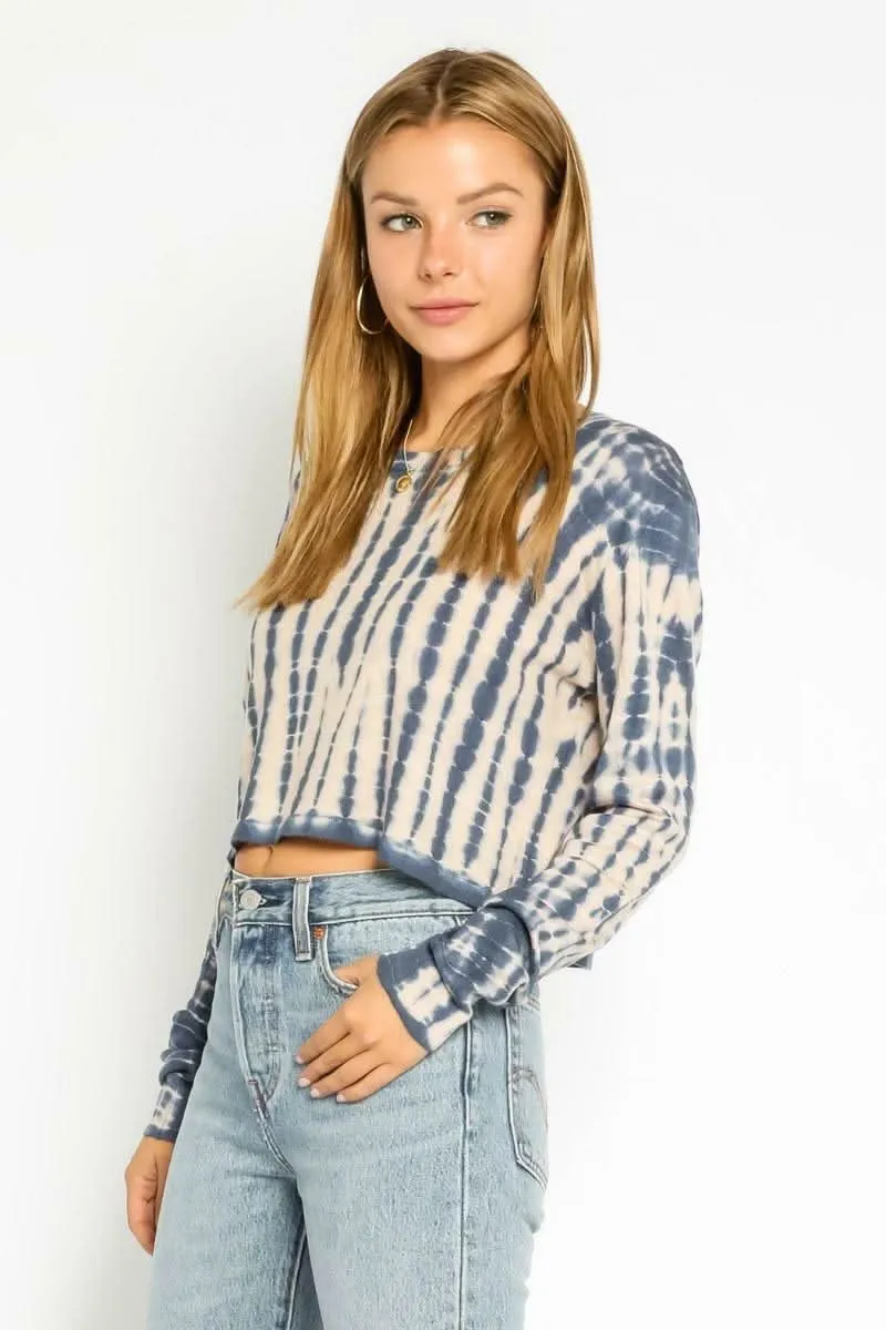 Manny Nude and Navy Tie-Dye Sweater Top sold by Boho Pink product image thumbnail 3