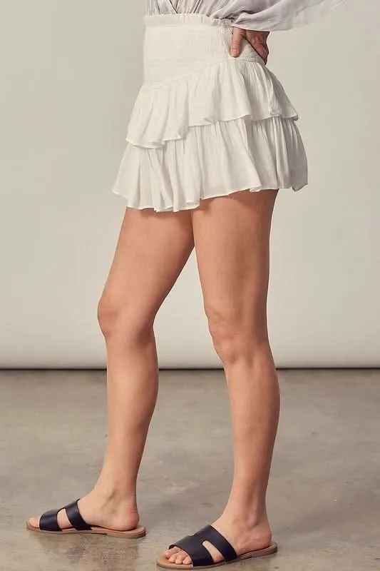 Moonlight White Ruffled Mini Skirt sold by Boho Pink product image thumbnail 2
