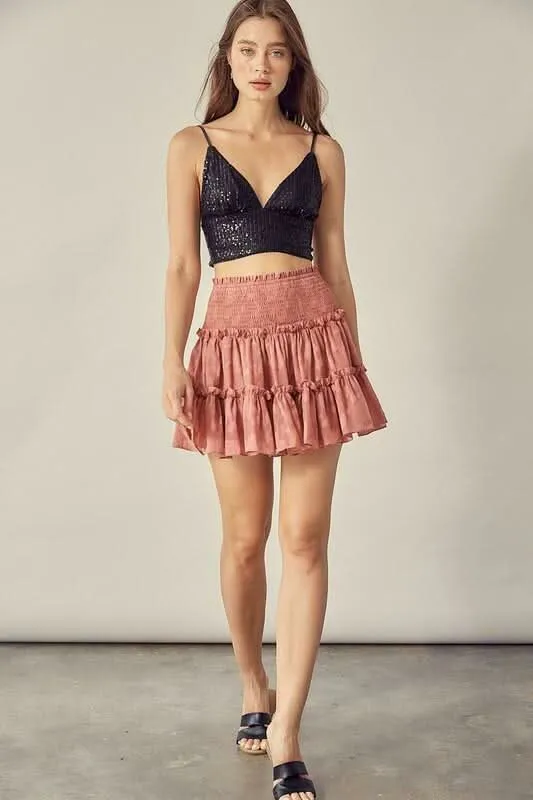 True To You Rose Floral Mini Skirt sold by Boho Pink