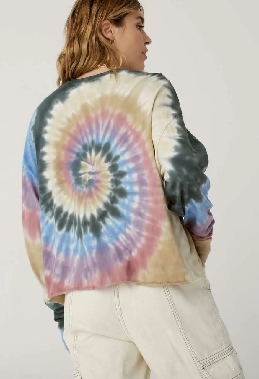 Autumn Tie Dye Long Sleeve Crop Top sold by Boho Pink product image thumbnail 3