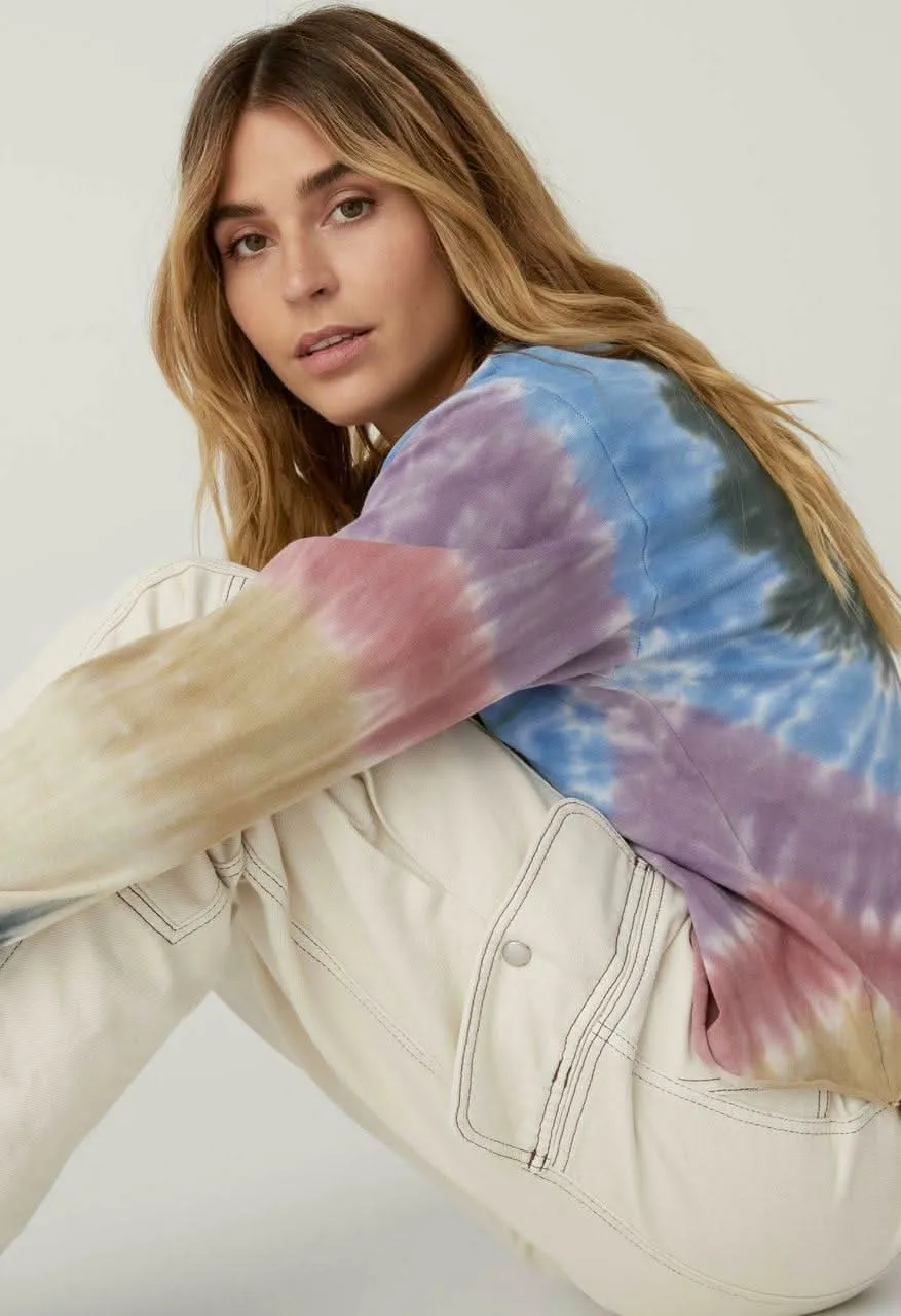 Autumn Tie Dye Long Sleeve Crop Top sold by Boho Pink product image thumbnail 4