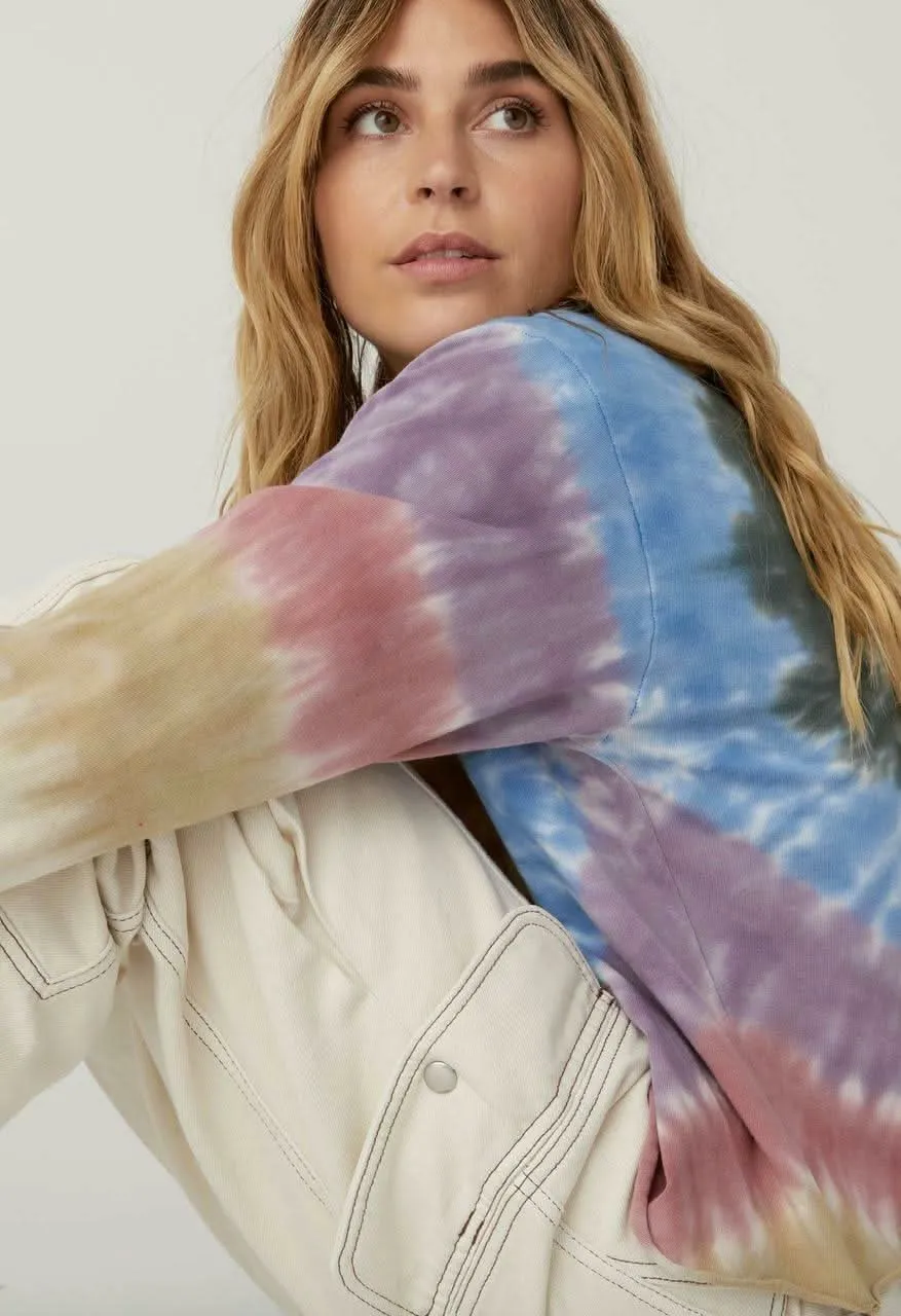 Autumn Tie Dye Long Sleeve Crop Top sold by Boho Pink product image thumbnail 2