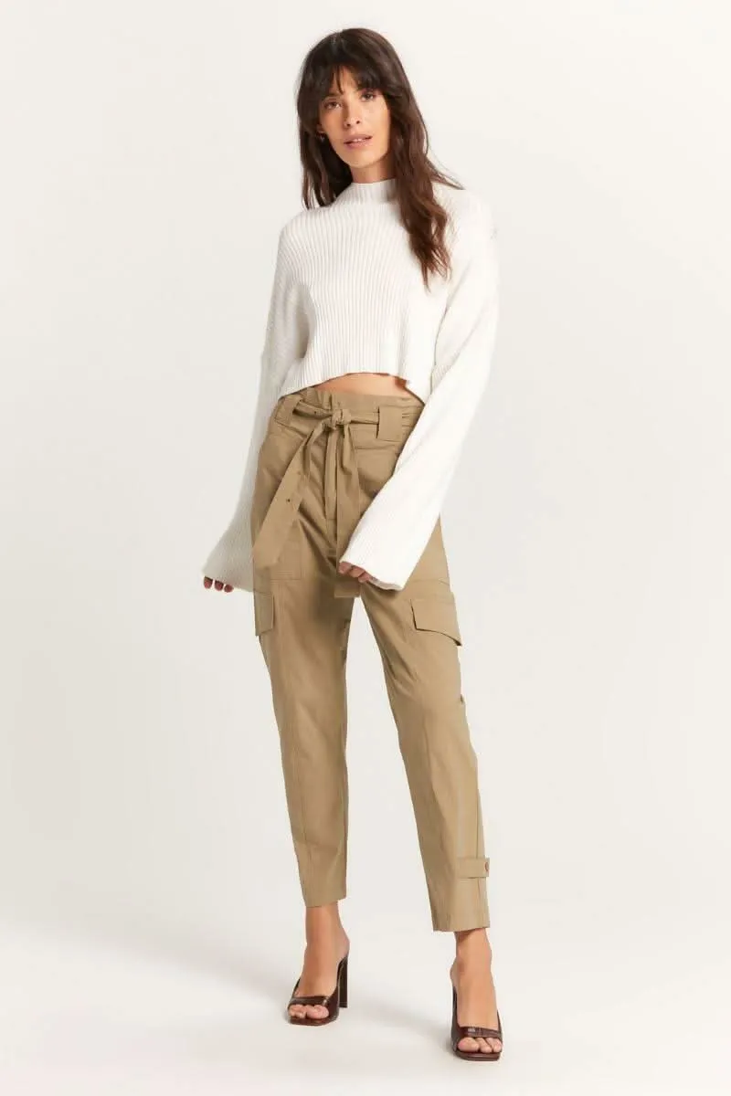 East Side Ivory Ribbed Knit Mock Neck Sweater sold by Boho Pink product image thumbnail 3