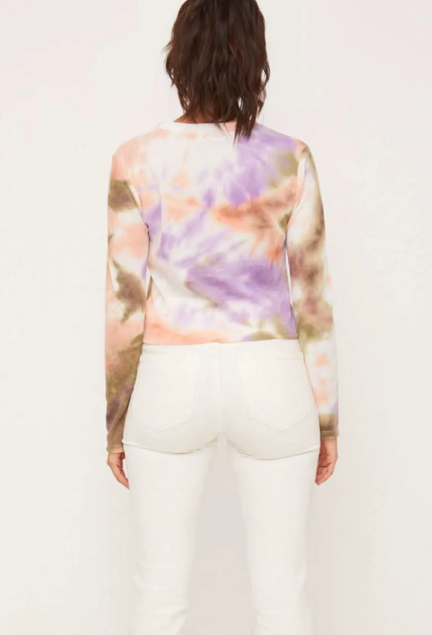 I Know You Do Peach and Olive Tie-Dye Twist Top sold by Boho Pink product image thumbnail 4