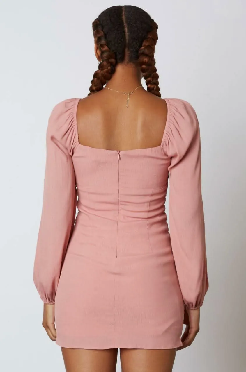 Out Together Dusty Pink Long Sleeve Mini Dress sold by Boho Pink product image thumbnail 2
