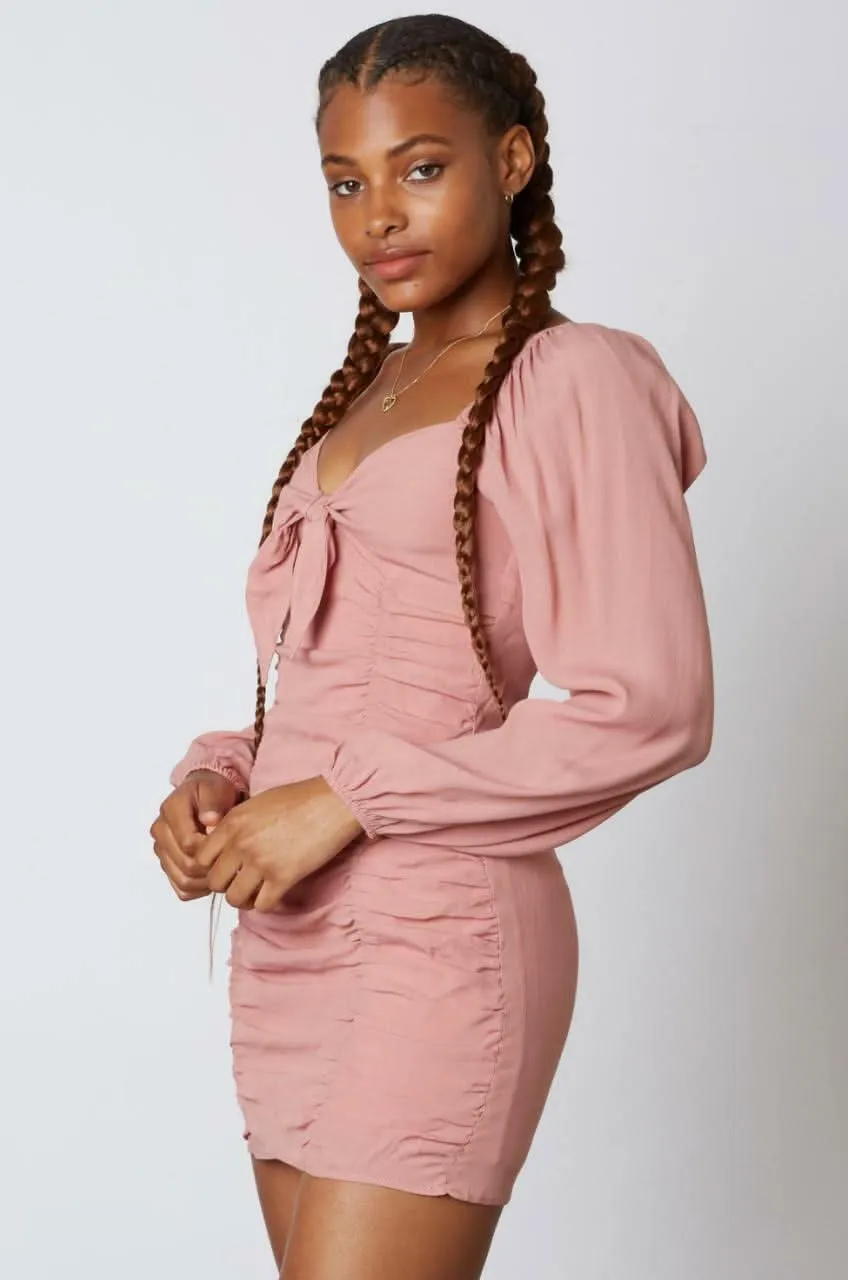 Out Together Dusty Pink Long Sleeve Mini Dress sold by Boho Pink product image thumbnail 3