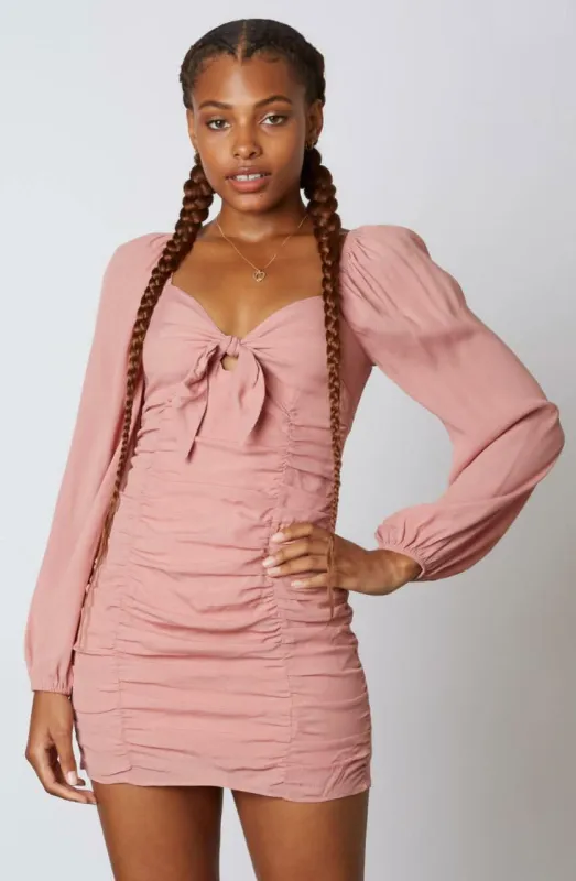 Out Together Dusty Pink Long Sleeve Mini Dress sold by Boho Pink