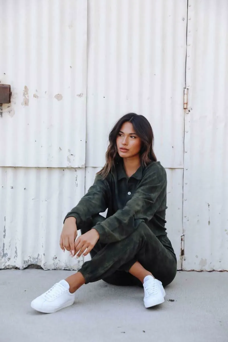 Just Go With It Olive Tie-Dye Drawstring Joggers sold by Boho Pink product image thumbnail 5