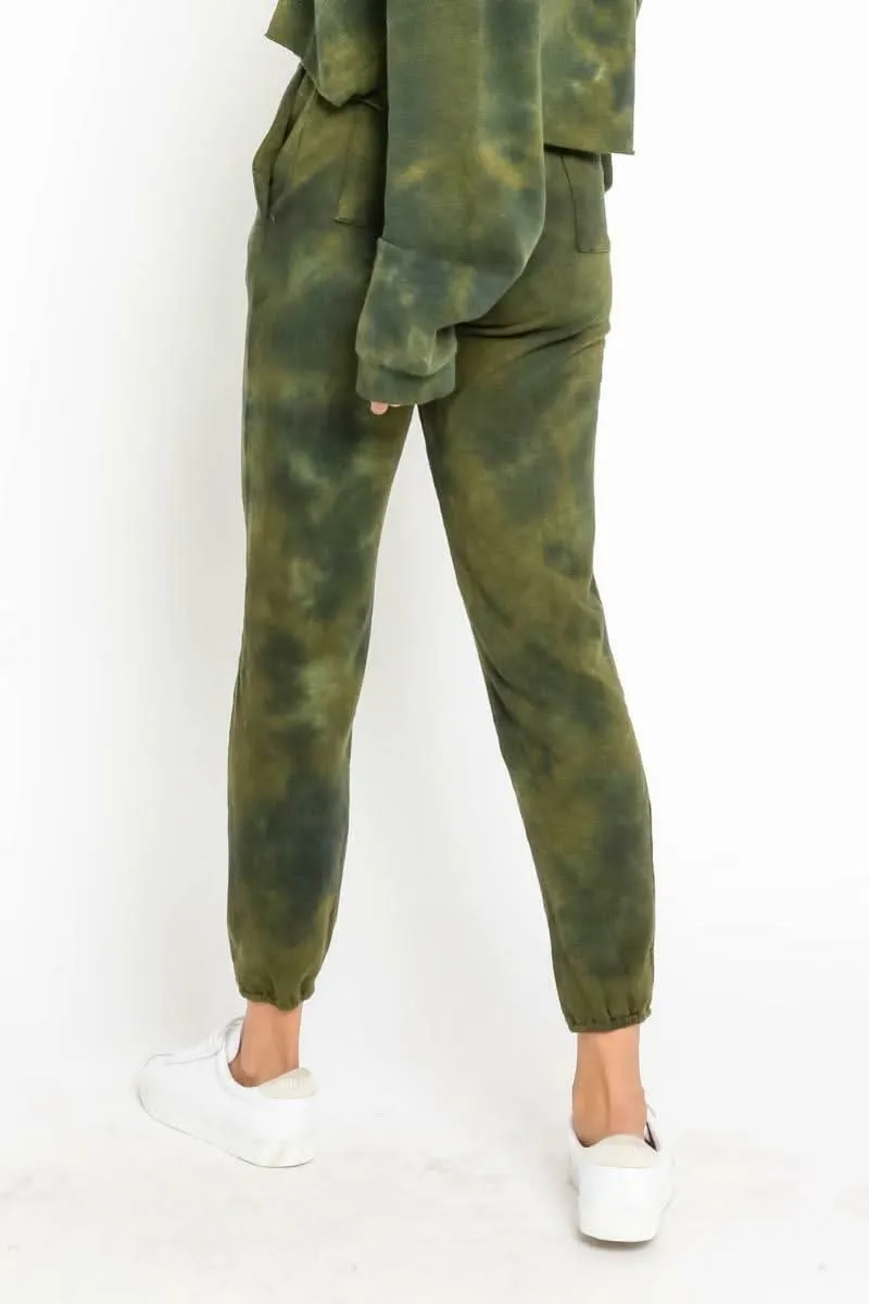 Just Go With It Olive Tie-Dye Drawstring Joggers sold by Boho Pink product image thumbnail 2