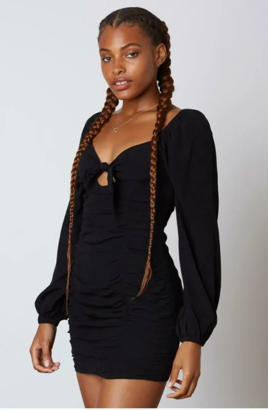 Out Together Black Long Sleeve Mini Dress sold by Boho Pink