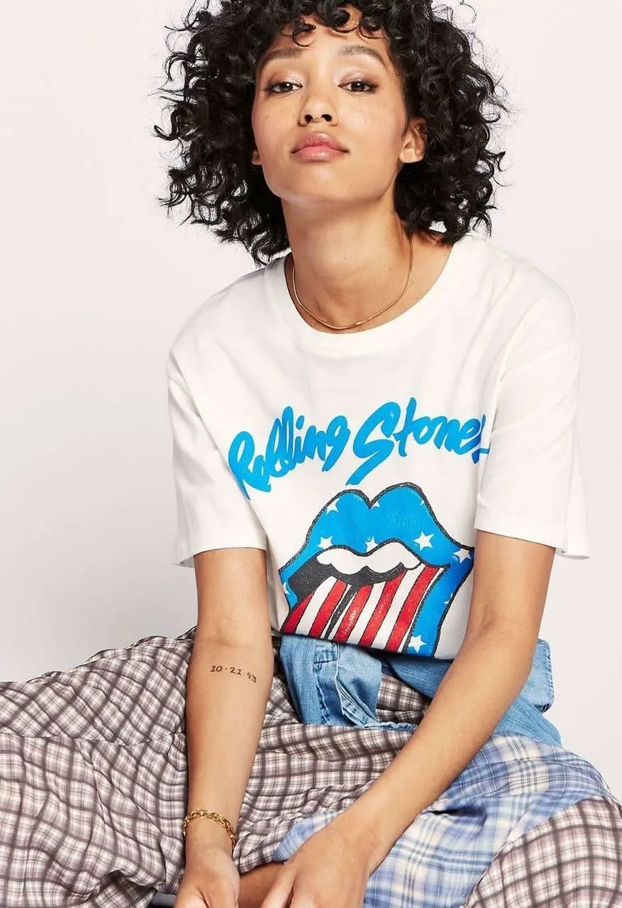 Daydreamer Rolling Stones Stars And Stripes Boyfriend Tee sold by Boho Pink product image thumbnail 3