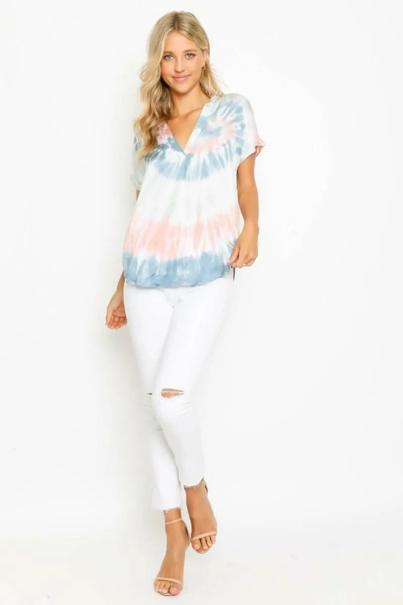 All In Sunburst Tie-Dye Short Sleeve Top sold by Boho Pink product image thumbnail 2