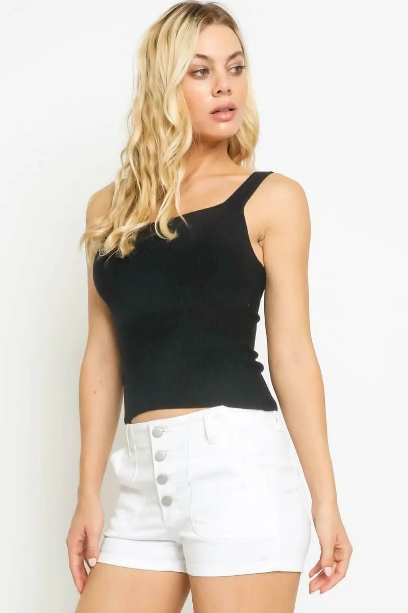 Becca Black Ribbed Tank Top sold by Boho Pink product image thumbnail 3