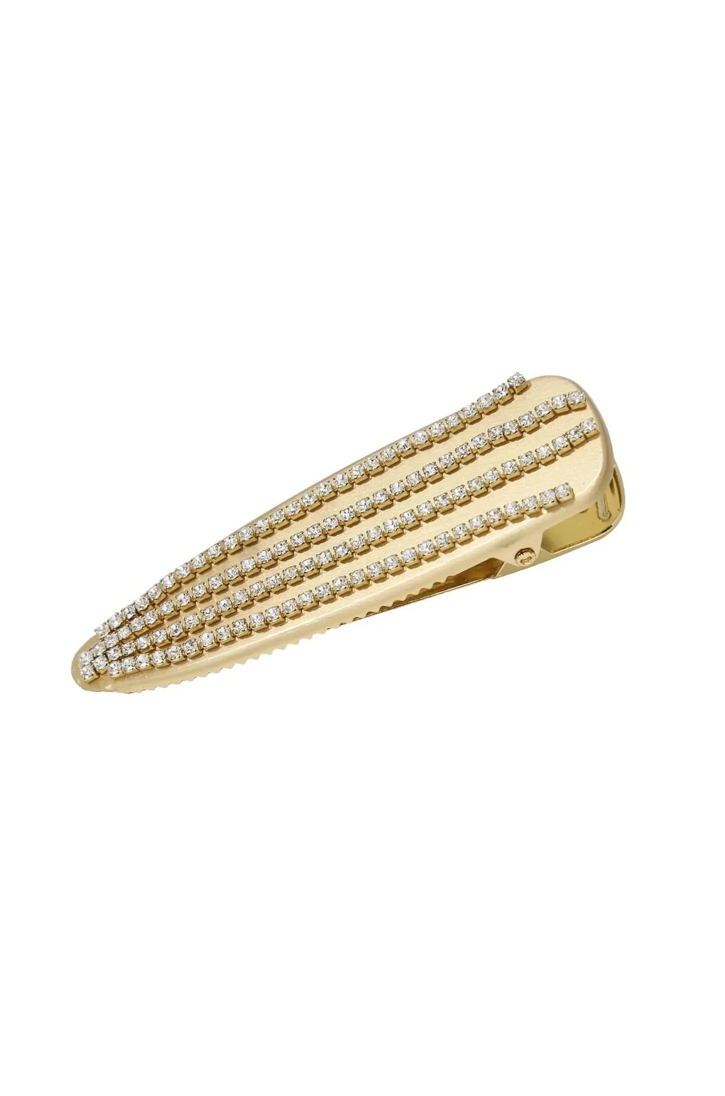 Crystal Striped Brushed Gold Hair Clip sold by Boho Pink product image thumbnail 3