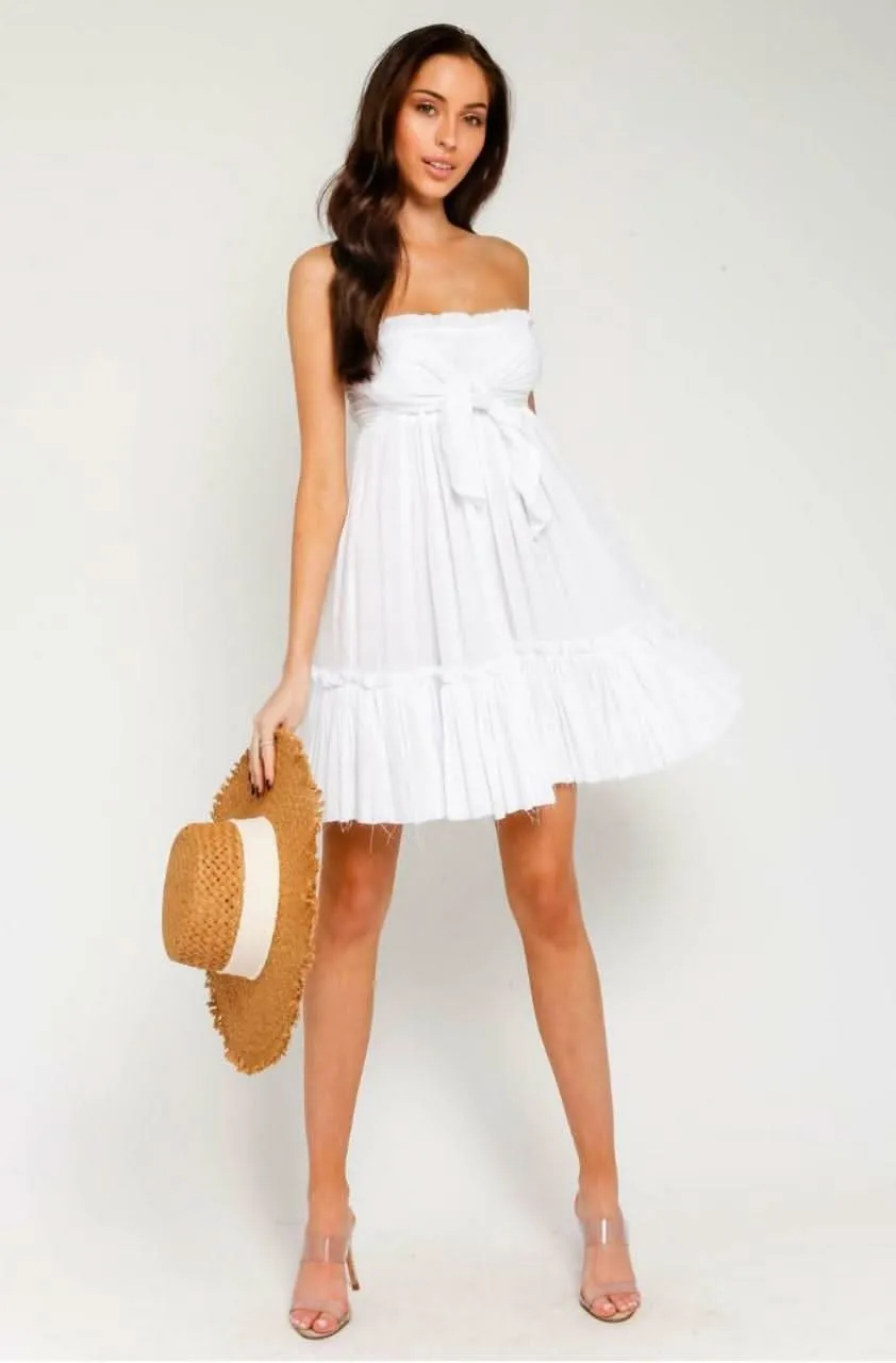 Canyon Sunset White Strapless Mini Dress sold by Boho Pink product image thumbnail 2