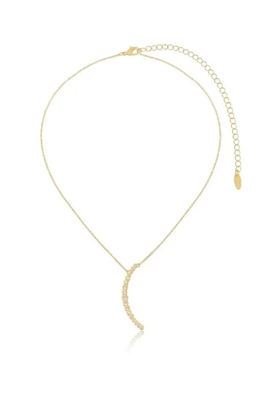 Waning Crystal Crescent Moon Necklace sold by Boho Pink