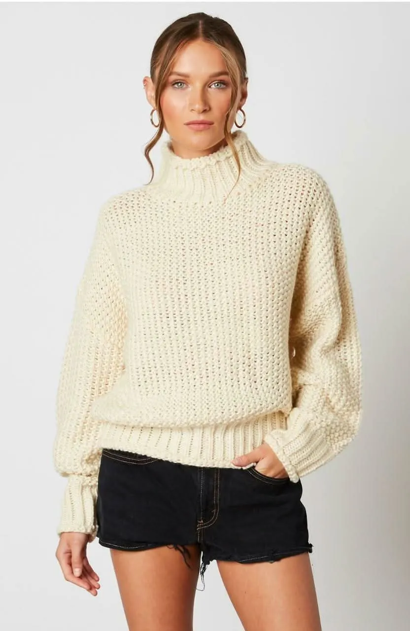 Jess Ivory Funnel Neck Knit Sweater sold by Boho Pink product image thumbnail 2